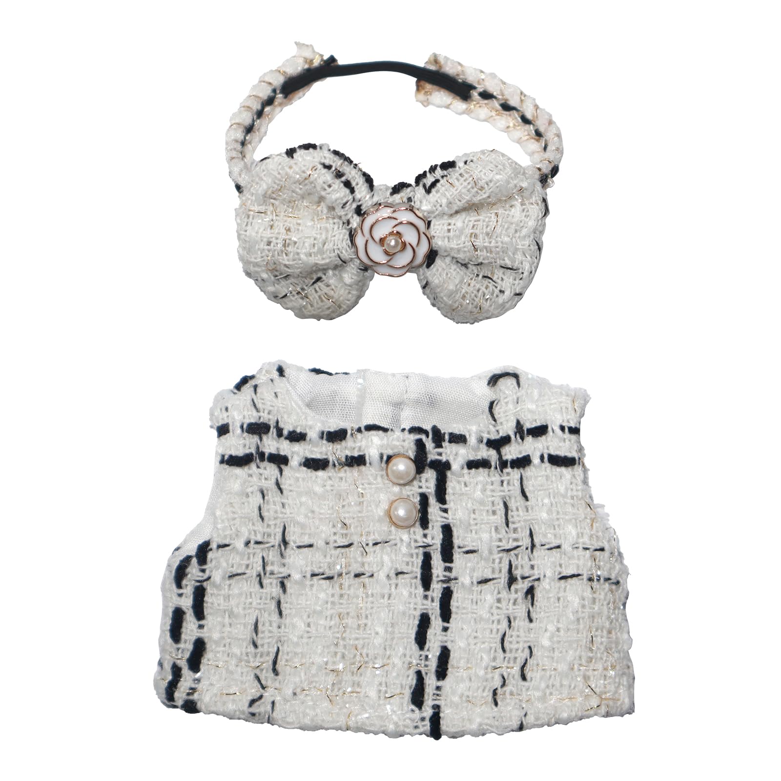 17cm Doll Clothes   17cm Clothes Skirt Set 2 Piece Set enhanced Fashion Dresses with +Bow Headpiece Outfit enhanced Fashion Cute Doll Accessories (NO Doll)(Style B)