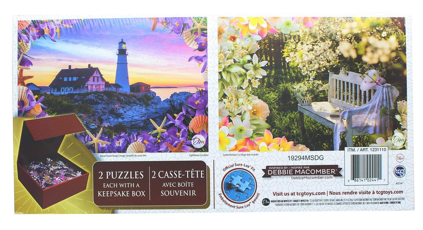 Set Of 2 Keepsakes 1000 Piece Jigsaw Puzzles | Garden/Lighthouse