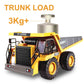 Dwi Dowellin Remote Control Dump Truck Toys for Boys 4-7,Construction Rc car with Metal Bed Lights/Sounds for Kids Age 8-12 Year