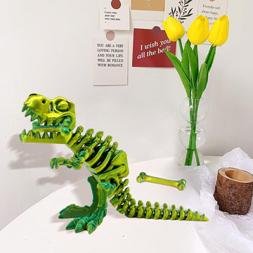 Easter Basket Stuffers-3D Printed Dinosaur Toy, Mystery Crystal Dinosaur Egg With Articulated Tyrannosaurus Rex, Easter Basket Gifts Flexible Rexi Toys, Dragon Egg Fidget Toy For Autism (Yellowgreen)