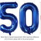 EBAIJQUO 40-Inch Navy Blue Self-Sealing Number 50 Balloons for Birthday & Anniversary Decor, Extra Large Aluminum