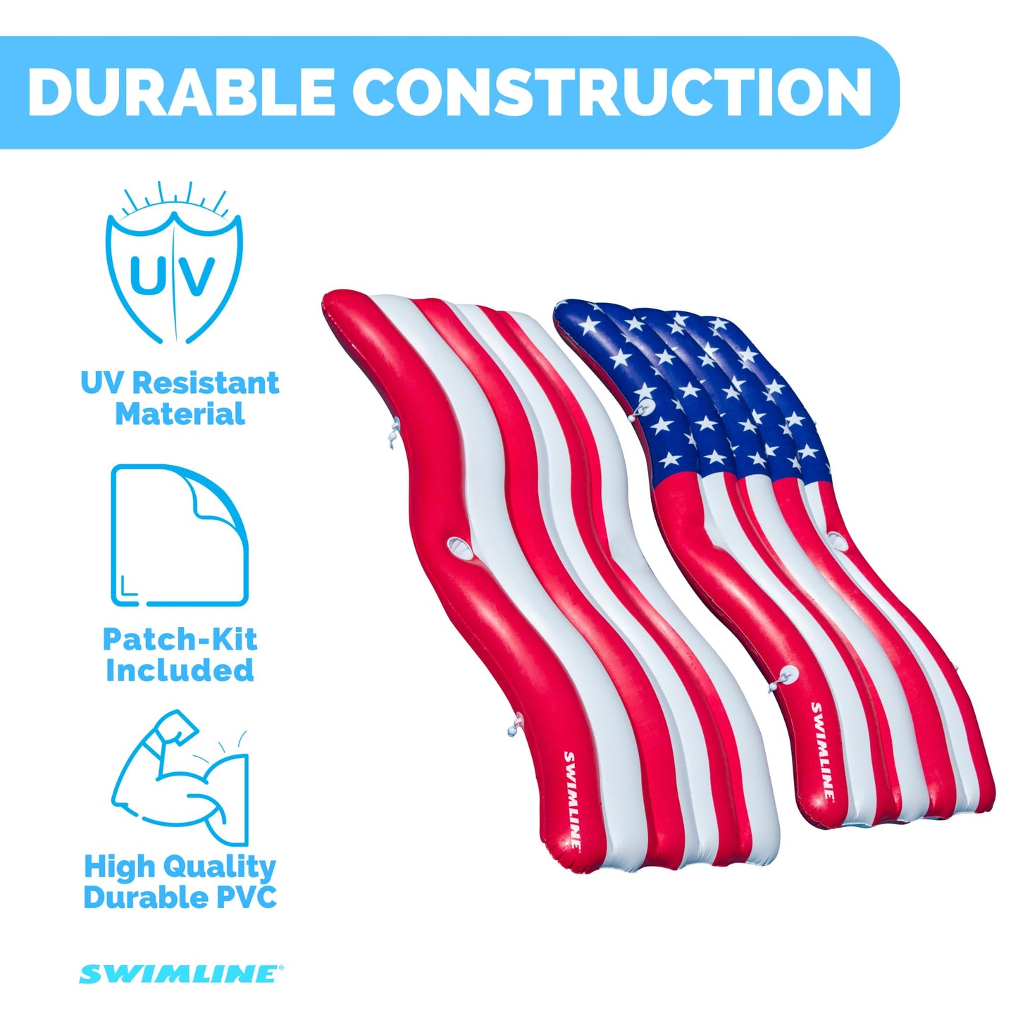 Swimline American Flag Infatable Pool Connector Mattress Set