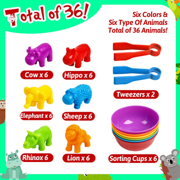 Counting Dinosaurs Toys Matching Games With Sorting Bowls Learning Activities Preschool Manipulatives Montessori Fine Motor Skills Toys For 3 4 5 Years Kids Toddler