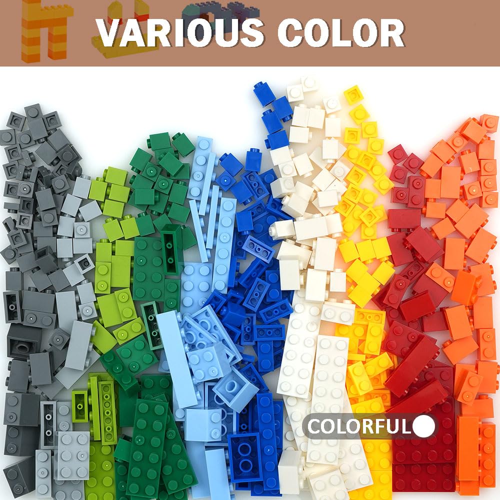 Building Bricks Compatible With Classic Creative Blocks Of All Major Brands,300Pieces Basic Bulk Small Brick Set,Building Blocks