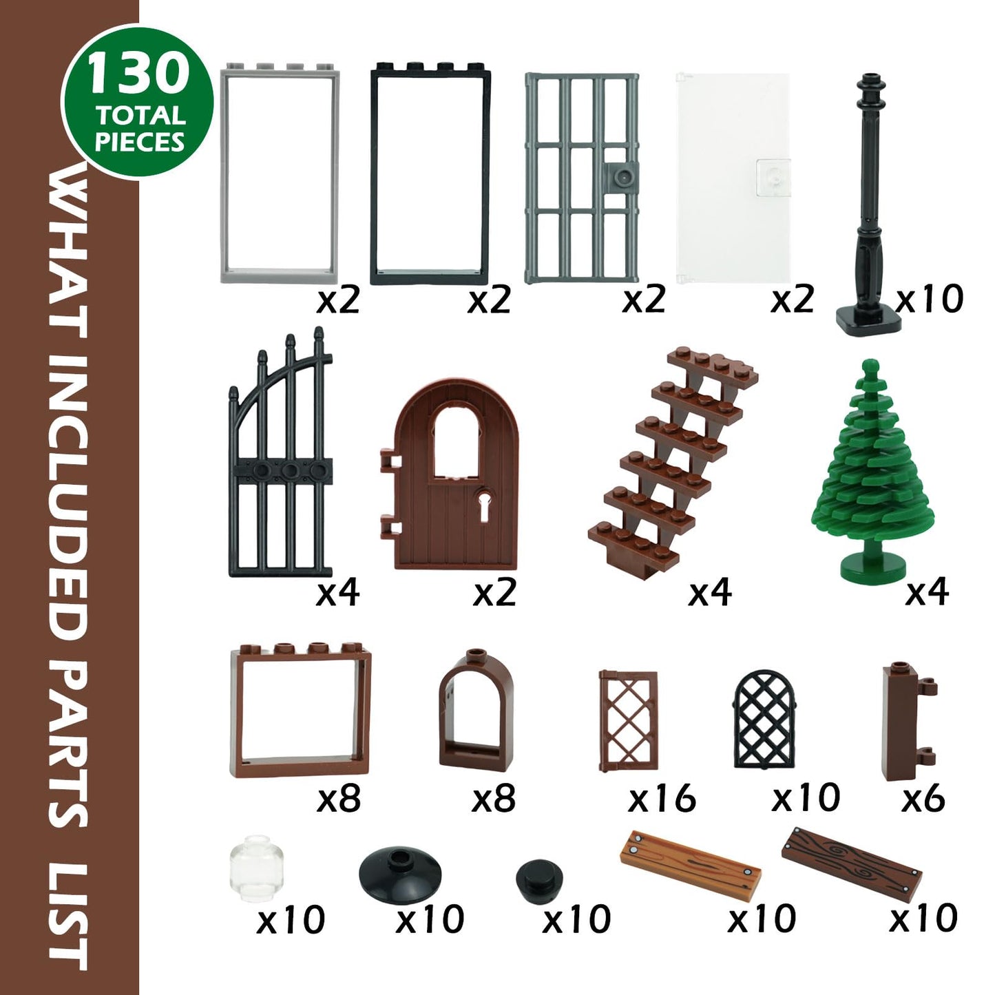 Door Street Lamp Bricks Accessories Toys City House Parts Garden Classic Road Light Building Block Creative Diy Construction