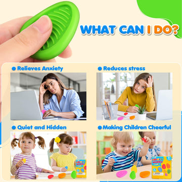 Fidget Toys Sensory Stone For Kids: Silicone Textured Worry Stones For Autism Kids - Quiet Fidgets For Students Anxiety Relief - Classroom Prizes Sensory Toys - Easter Basket Stuffers Egg Fillers