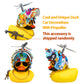 Wonuu Rubber Yellow Duck Car Ornaments Cool Duck Car Dashboard Decorations With Propeller Helmet Sunglasses (Underwater World-Yellow G)