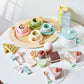Smartwo Wooden Tea Party Set for Little Girls, 30 PCS Wooden Tea Set for Toddlers 3-5, Pretend Play Kids Wood Tea Set Toy, Play 