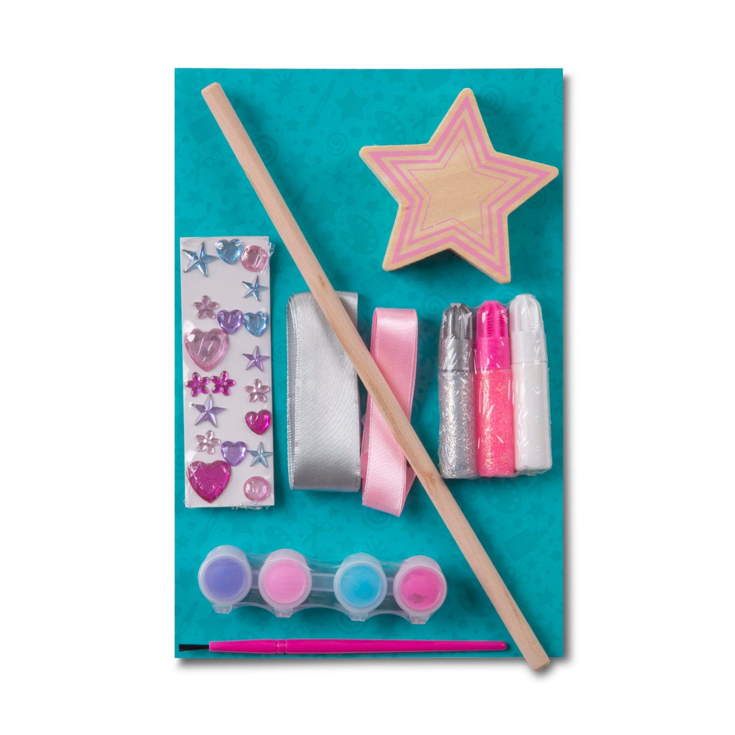 Melissa & Doug Created By Me! Paint & Decorate Your Own Wooden Princess Wand Craft Kit, Pink - Princess Crafts Great For Rainy D