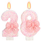 ElekFX 28th Birthday Candles for Cake, Pink Bow Number Cake Candles, 2.76 inch Number Happy Birthday Candle, Cake Topper Decorat