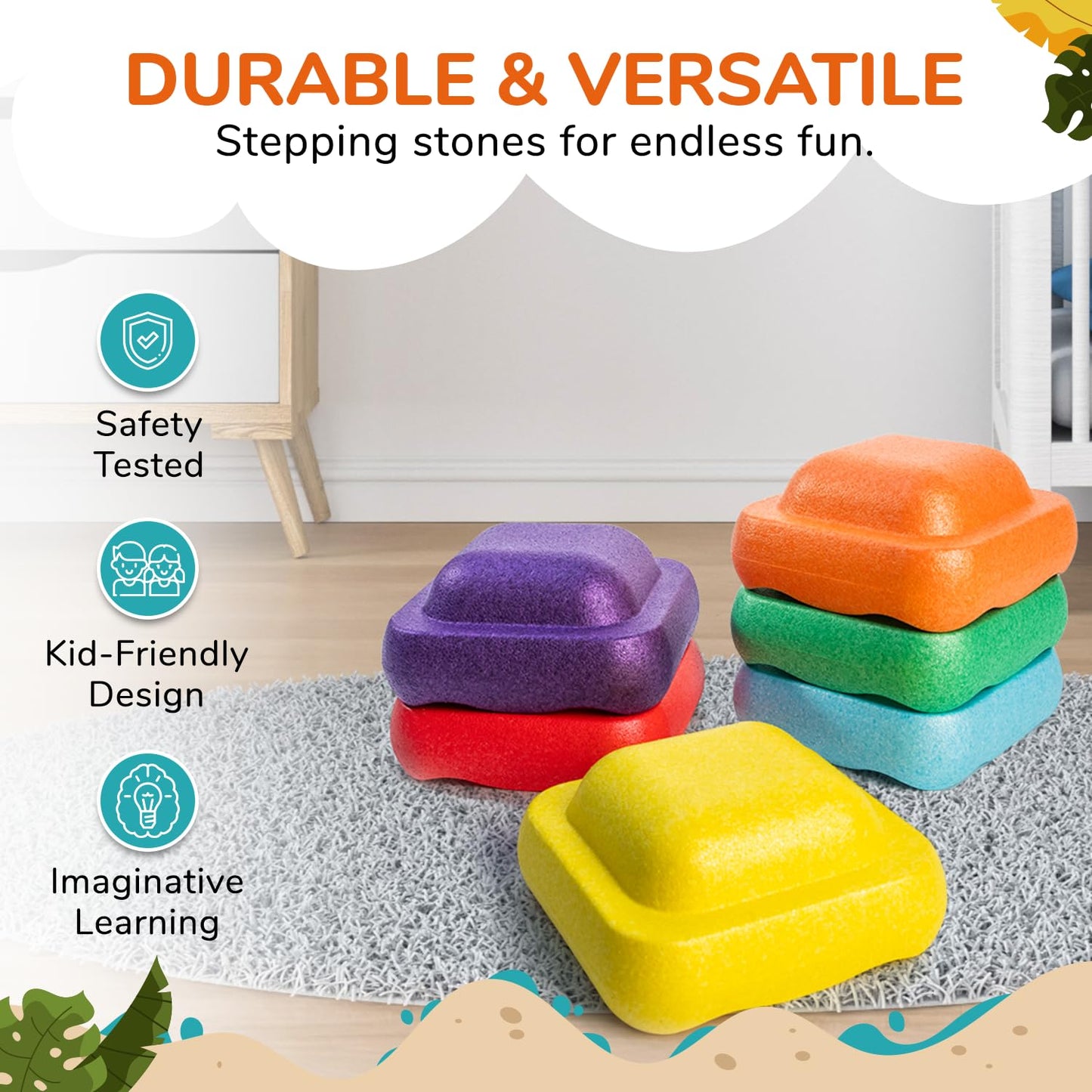 Balance Stepping Stones For Kids, Promoting Children'S Coordination Skills, Obstacle Course For Kids, Sensory Toys For Toddlers,