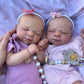 Anano Twins Reborn Baby Dolls Full Body Silicone Babies 18 Inch Realistic Newborn Dolls Twins Lifelike Reborn Twins Girls Full B