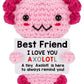 Weming Friendship Gift Crochet Axolotl  Tiny Handmade Collectible Doll for Sisters  Coworker Work Bestie  Funny Present for Birthday  Valentines  Christmas