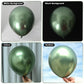 Jobkoo Green Metallic Balloons, 50Pcs 10Inch Chrome Dark Green Balloons Metallic Retro Sage Olive Green Party Balloons Hunter Gr