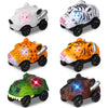 Skylety 6 Packs Dinosaur Track Car Race Track Replacement LED Light up Battery Powered Dinosaur Race Car Track Glow in The Dark