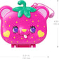 Polly Pocket Dolls & Playset, Straw-Beary Patch Compact With 2 Micro Dolls & 12 Accessories, Travel Toy With Fidget Exterior