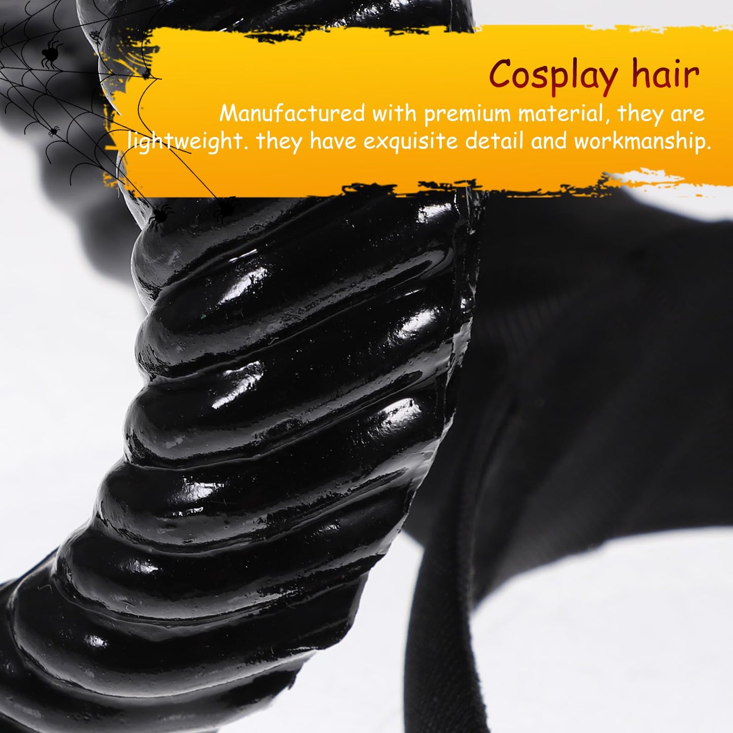 NUOBESTY Black Sheep Horn Headband Devil Demon Horns Headband for Halloween Costume Cosplay Photo Props (Black)