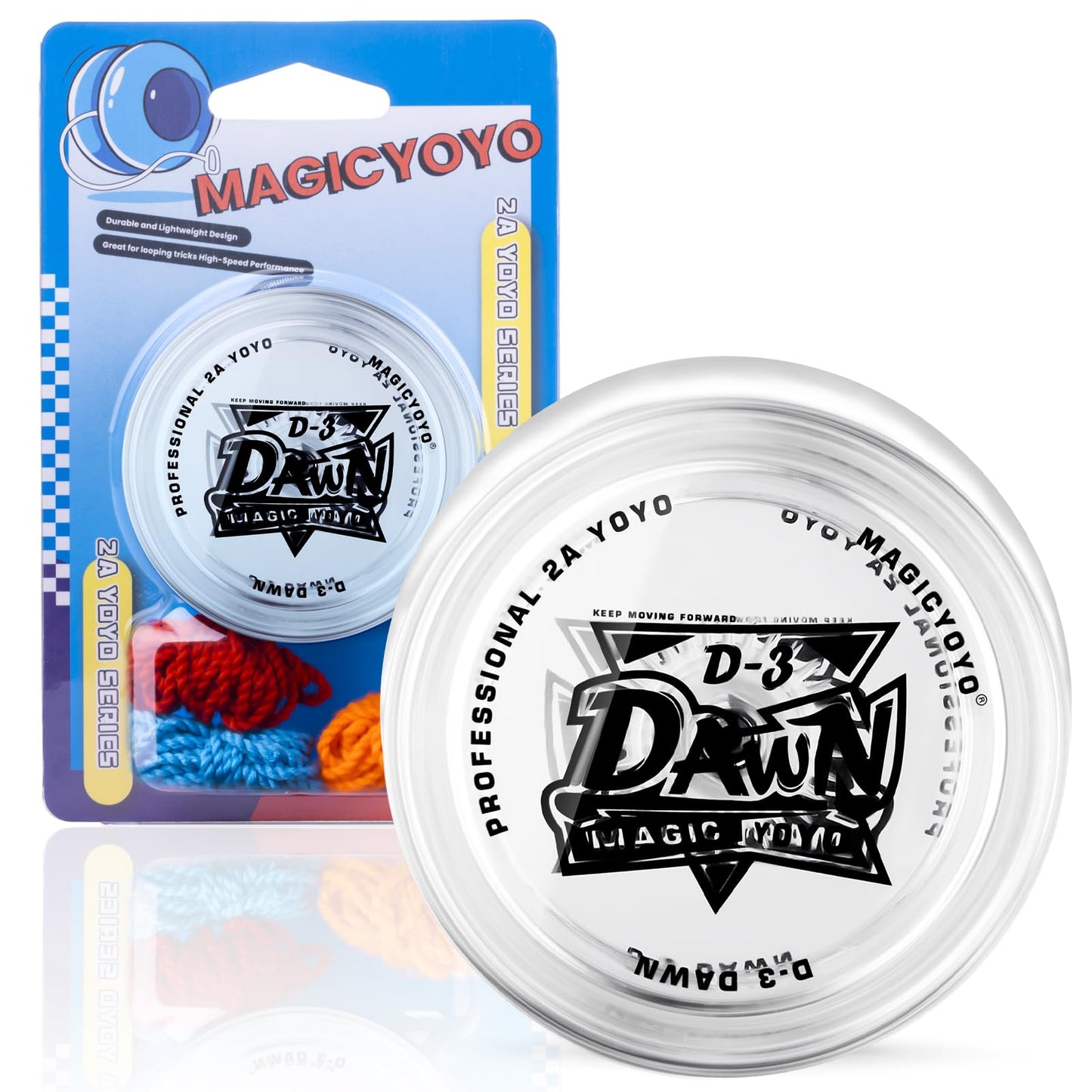 Looping Yoyo Responsive Yoyo For Kids Beginners, Starter Yo Yo 2A Loop Yo Yo Easy To Play Basic String Tricks (D3 White)