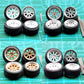 1/64 wheels Front Small Rear Big for Muscle Cars and Sports Cars,4 Sets/pack,Eight Spokes,ABS Wheels with Rubber Tire Rivet Axle