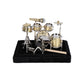 Mini Drum Set With Display Box And Base, Metal Mini Drum Kit, Miniature Musical Instrument Drum Set, Mini Drums For Gifts Famili
