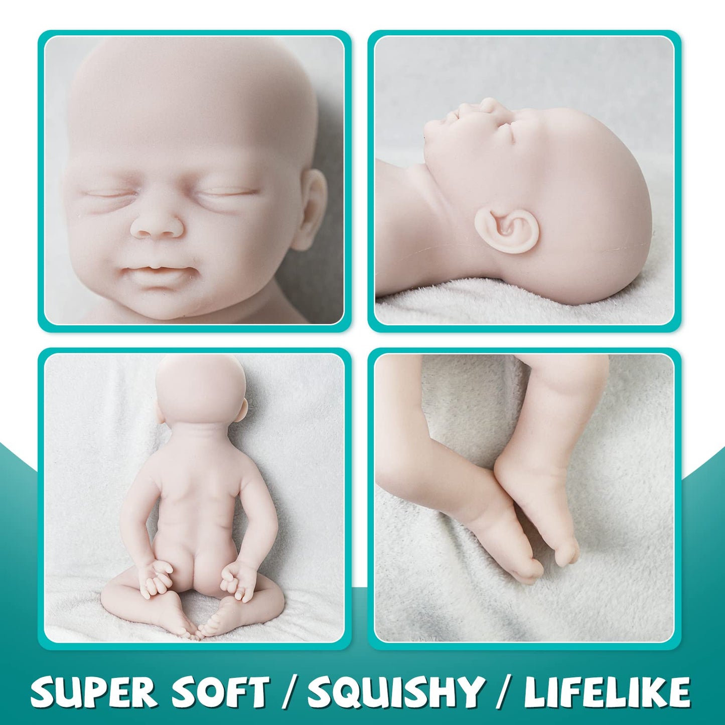 Aisite Full Silicone Reborn Baby Dolls - 18 Inch Unpainted Baby Doll Boy, Christmas&Birthday Gifts, Suitable For 3+