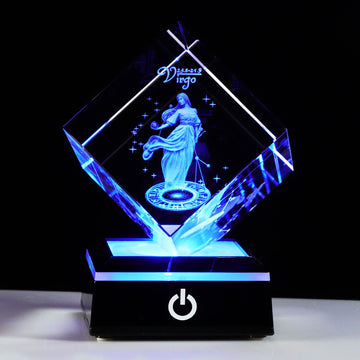 3D Crystals Virgo Zodiac Astrology Gifts For Women Men,Virgo Glass Figurine Decor Constellation Stuff Auguest September Birthday