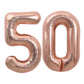 Toniful 40 Inch Large Rose Gold Number 50 Balloons Giant Digital 50 Helium Balloons, Foil Mylar Big Number Balloons For 50Th Bir