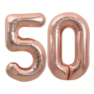 Toniful 40 Inch Large Rose Gold Number 50 Balloons Giant Digital 50 Helium Balloons, Foil Mylar Big Number Balloons For 50Th Bir