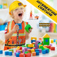 Handepo Construction Worker Costume Kids Hard Hat Construction Vest Goggles Toddler Dress Up Set Birthday Party Girls Boys(Yello