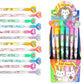 Tiny Mills 24 Pcs Unicorn Kitty Multi Point Stackable Pencil with Eraser for Kitty Unicorn Caticorn Birthday Party Favor Prize C