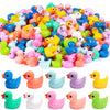 DULEFUN 200pcs Tiny Ducks 10 Colors Little Duck Figures Mini Resin Ducks Plastic Small Miniature Ducks Bulk for Dollhouse Decor 