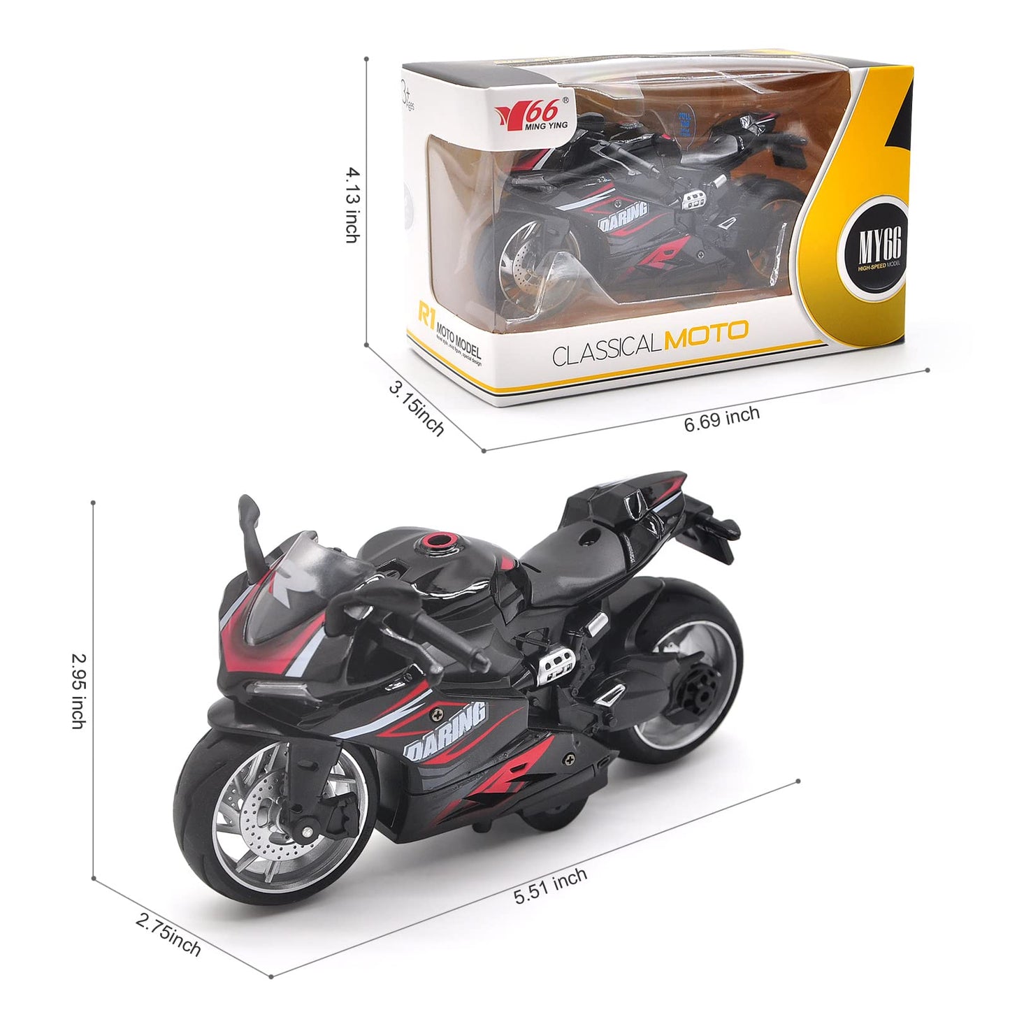 Toy Motorcycle,Pull Back Motorcycle Toy With Sounds And Lights ,1:12 Scale Motorcycle Model Toy For Kids, Pull Back Vehicle For