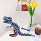 3D Printed Dinosaur Toy, 3D Printed Skeleton Dinosaur Egg With Articulated Tyrannosaurus Rex, Mystery Crystal Dinosaur Flexible Rexi Toys With Bone, Articulated Fidget Dragon For Autism/Adhd