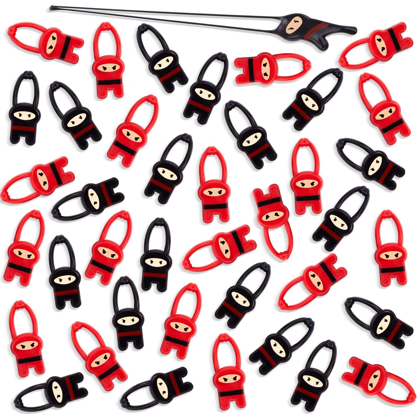 Shindel 40PCS Stretchy Flying Ninjas, Funny Elastic Slingshot Ninja Toys for Boys Girls Great Birthday Gifts Party Favors Classr