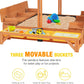 Aivituvin Kids Sand Boxes With Lid, Kids Outdoor Play Large Sandbox With Covers Foldable Bench Seats And Toy Bin Storage, Upgrad