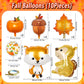 Fall Balloons, Acorn Fox Maple Leaf Squirrel Pumpkin Mylar Foil Balloons, Harvest Autumn Party Balloons For Birthday Baby Shower