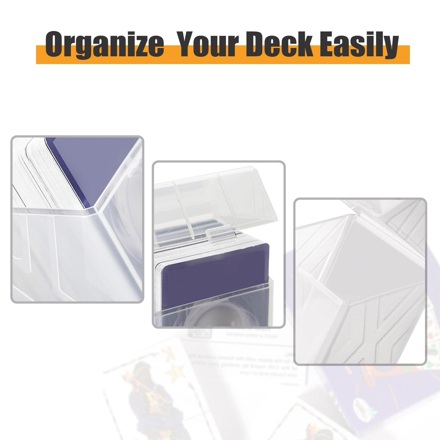 Rhcom 6-Pack Card Case, Plastic Card Case For Trading Cards, Sturdy Card Organizer For 90+ Sleeve Cards, Card Organizer For Mtg,