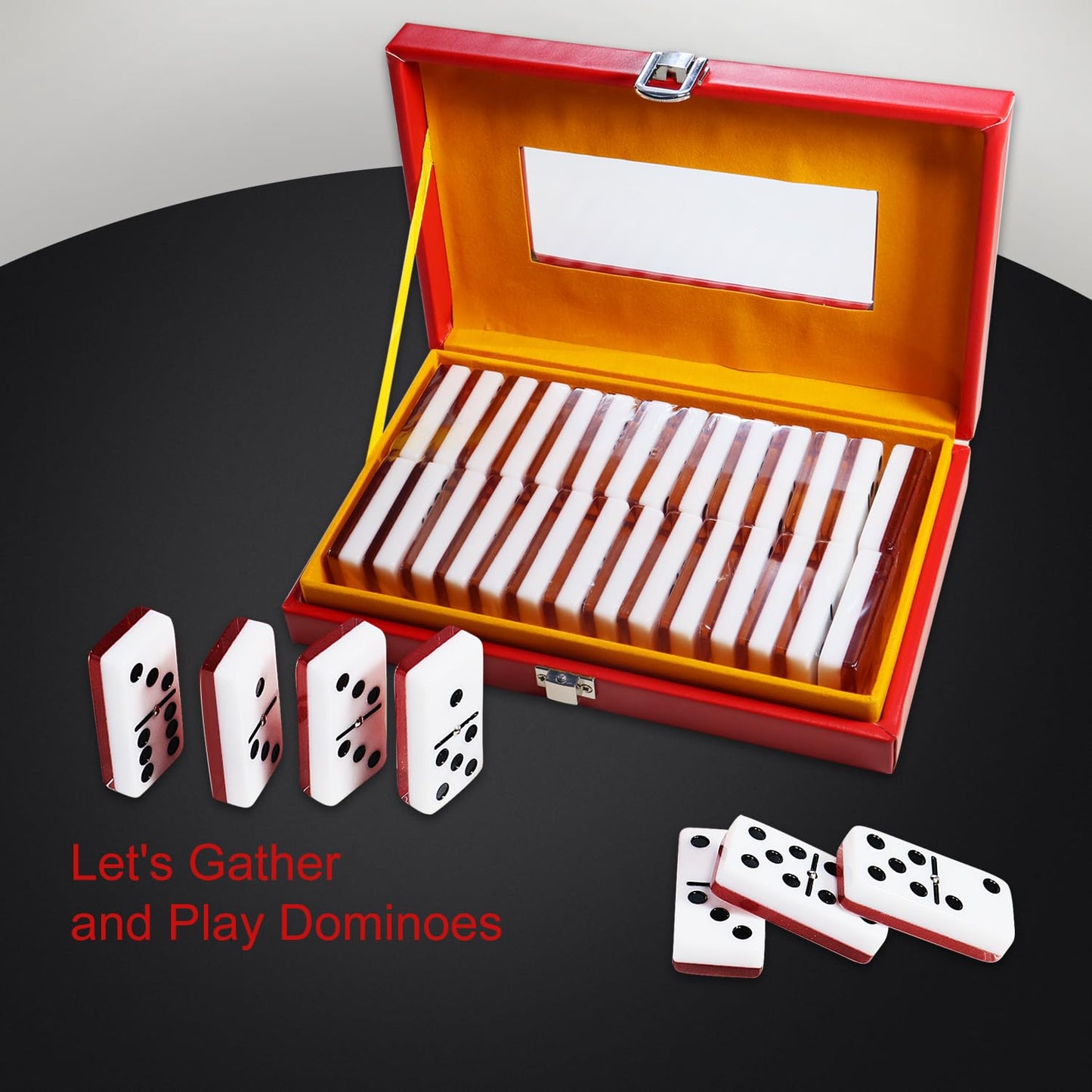 IDTQ Double Six Standard Dominos Set 28 Tiles for Adults, Classic Numbers Table Games, Family Travel Dominos Games Night Ideal f