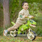 VIZZTY Dinosaur-Themed Balance Bike for Kids, Green, Adjustable Handlebar, Music & Lighting Effects, No-Pedal Training, Ages 3-7