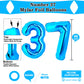 UWPVOWSR 40 Inch Sky Blue Number Balloons - 37 & 73 Birthday Decorations, Aluminum