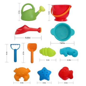 Hape Beach Toy Essential Set, Sand Toy Pack, Mesh Bag Included, E8603 , Red