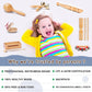 LOOIKOOS Toddler Musical Instruments Set - Eco-Friendly Wooden Percussion Toys, 12" Brown, Includes Storage Bag for Preschool Kids