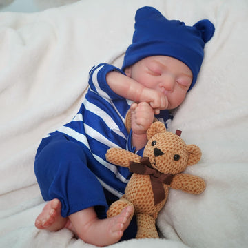 Myrebaby 17' Lifelike Reborn Sleeping Baby Boy Doll Hardy, Realistic Newborn Baby Dolls, That Look Real For 3+ Year Old