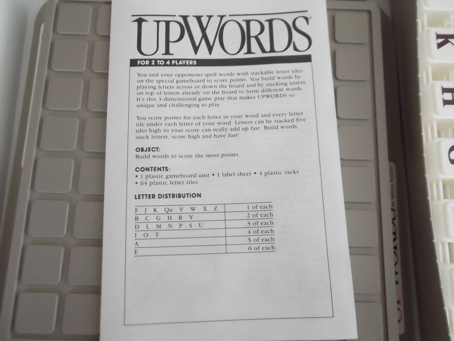 Milton Bradley Upwords: A 3-Dimensional Word Game (1988)