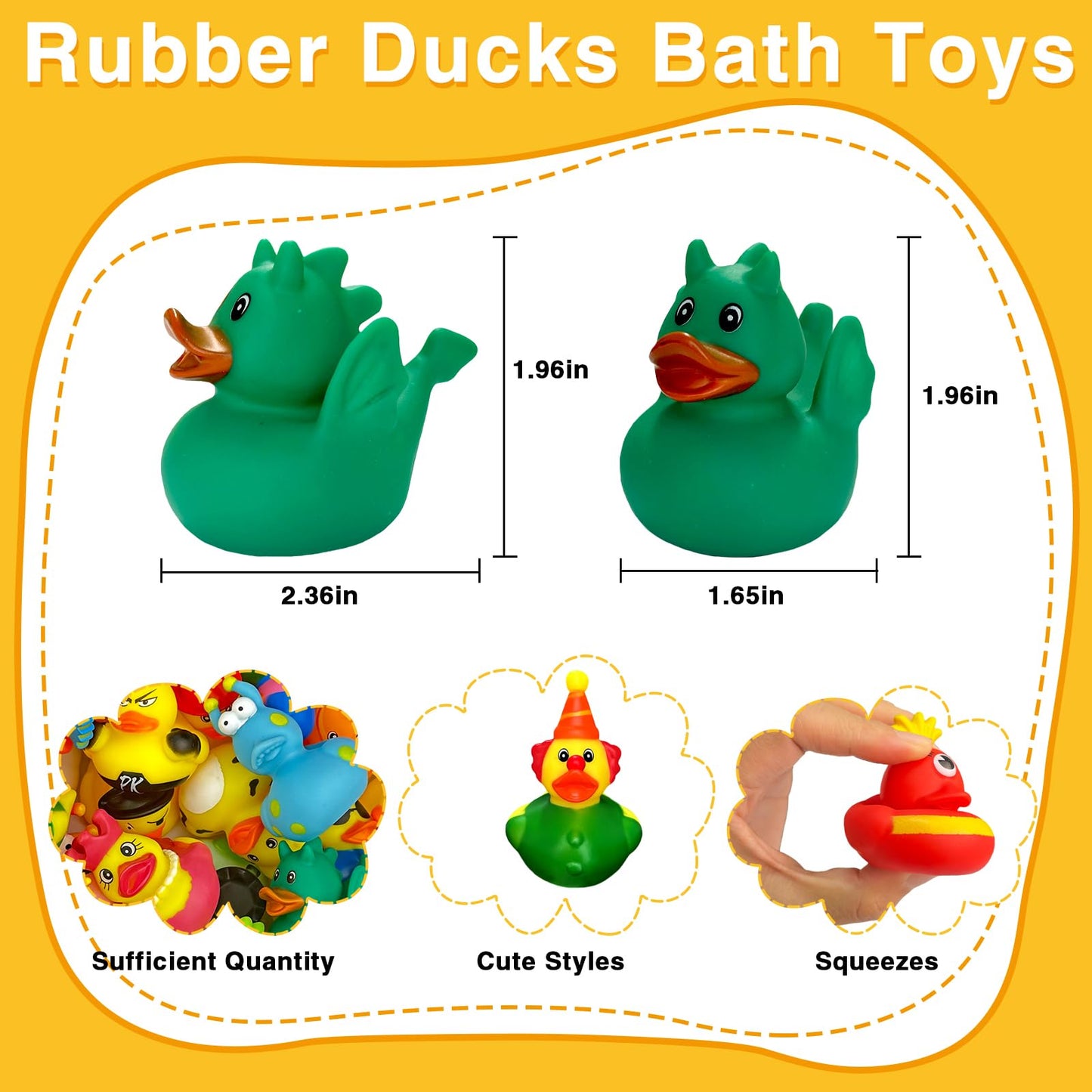 Olah-Olah 50 Pcs Rubber Ducks In Bulk, Jeep Ducks For Ducking, Assorted Rubber Ducks Jeep Ducking - Toddler Baby Bath Toys Assor