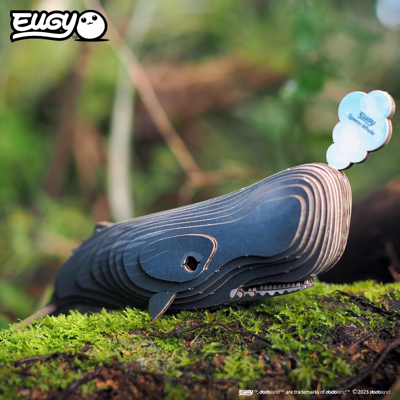 Eugy Sperm Whale 3D Puzzle, 24 Piece Eco-Friendly Educational Learning Puzzles For Kids 6+