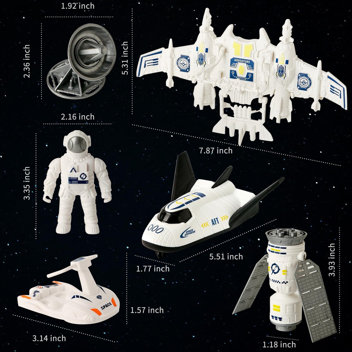 Wbzle Space Explorer Toy Kit, Space Toys Set With Astronaut Figure, Astronaut Exploration Gift For Exploring Boys And Girls