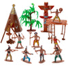 X Hot Popcorn 23 Pcs Native American Figurines Indian Figurines Indians Historical Plastic Action Figures For Projects Decoration Birthday Gift