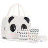 drizzle Travel Mini Mahjong Set - 144 Portable Tiles, Melamine, Pink, with Racks and Panda Bag, 24mm Size