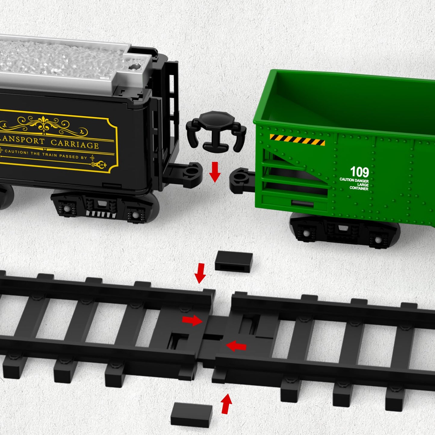 Kukufun Electric Train Set For Kids, 43 Pcs Classic Train Toys Sets For Boys Girls Steam Locomotive Engine, Lights & Sound, Trac